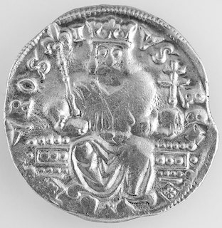 Dinar kralja Stefana Urosa II Milutina (1282-1321) revers foto Dragan Kurucic-min.jpg