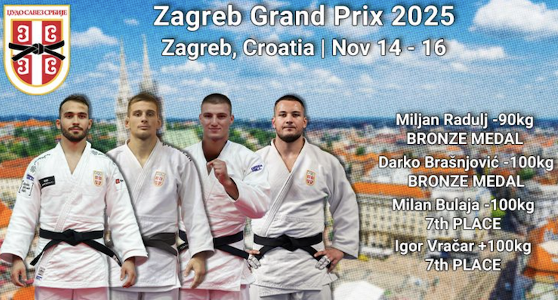 ЏУДО - МИЉАНУ РАДУЉУ И ДАРКУ БРАШЊОВИЋУ БРОНЗАНЕ МЕДАЉЕ НА ГП У ЗАГРЕБУ