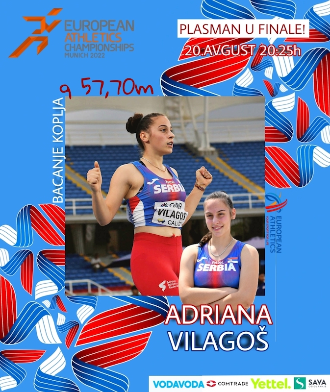 АТЛЕТИКА - Адриана Вилагош у финалу Европског првенства