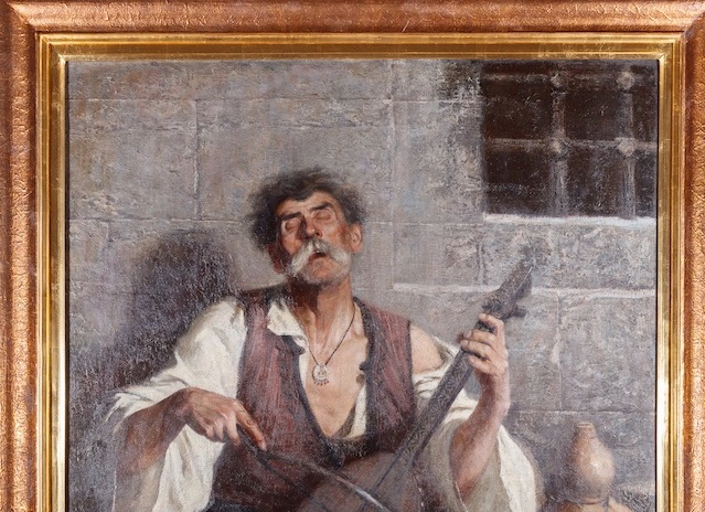 Народни музеј Србије представља рељефну репродукцију слике Гуслар Ристе Вукановића